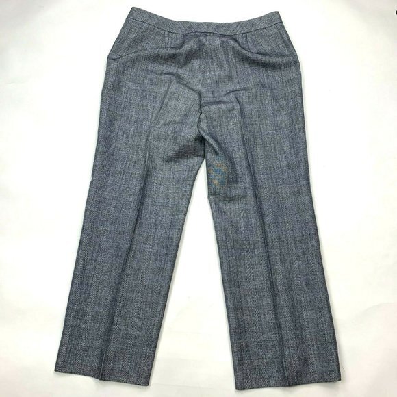 Lafayette 148 Wool Blend Cropped Pants Zip Closure - Picture 2 of 10